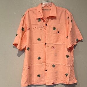 Caribbean Men's Peach Tropical Print Shirt